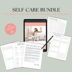 Comprehensive Self Care Template Bundle 2025 | US Letter Format | Wellness Planner, Habit Tracker, Daily Check-Ins, Gratitude Logs & More Self Care Template, Planner Habit Tracker, Wellness Planner, Plan Your Day, Habit Trackers, Letter Format