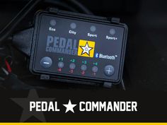 the pedal commander logo is displayed on an electronic device