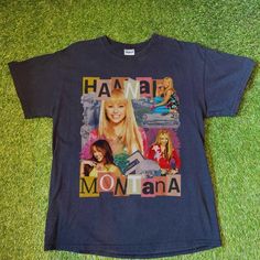 a t - shirt that says hannah montana on it with pictures of the show's characters