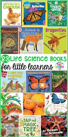 children's books about life science for little learners with pictures of animals and insects