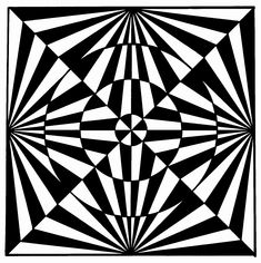 an abstract black and white pattern with lines in the center, as if it were optical art