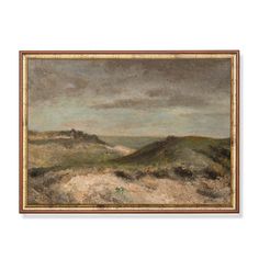 an oil painting on canvas of a hilly landscape