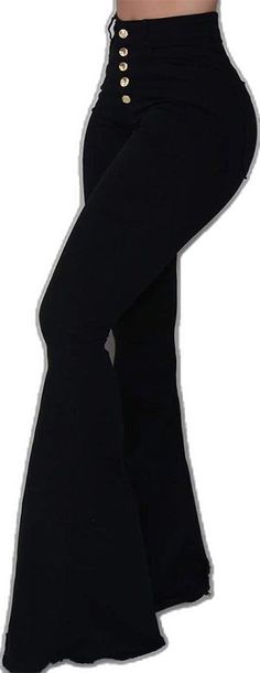 Trendy Black Mid-rise Flares, Trendy Mid-rise Black Flares, Trendy Black Straight Leg Flares, Trendy Stretch Pants, Wide Leg Yoga Pants With Pockets For Fall, Trendy Stretch Pants In Solid Color, Fall Wide Leg Yoga Pants With Pockets, Casual Black High Waist Flares, Solid Color Full Length Cotton Flare Jeans