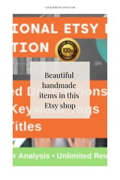 an orange sign that says beautiful handmade items in this easy shop