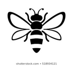 a black and white silhouette of a bee