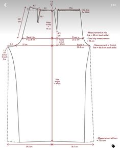 the front and back view of a women's skirt with measurements for each side