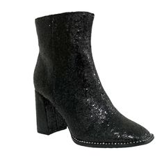 JESSICA SIMPSON SILVYA Heeled Booties Women's Ankle Boots -New with Box -Brand: JESSICA SIMPSON -Color: Black Smooth -Size: 8.5M -Material: Synthetic Chunky Glitter -Heel Height: 3.5 Inch -Shaft Height: 5 Inch -Shaft Circumference: 11.5 Inch -Imitation Pearl Trim at Welt -Square Toe -Block Heel -Side Zipper Closure -Made in China Round Toe Booties For Fall Parties, Fall Party Booties With Round Toe, Glamorous Closed Toe Boots For Fall, Winter Party Booties With Pointed Toe, Glamorous Fall Closed Toe Boots, Glamorous Ankle-high Boots For Fall, Party Ankle Booties For Fall, Formal Winter Booties With Block Heel, Fall Party Ankle Booties