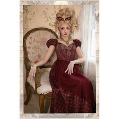 A lace-up dress that will make you look like a beautiful queen from the imperial era. The waist is high and the skirt is decorated with sheer chiffon. An elegant design that is loved over time. Try creating an elegant and glamorous atmosphere. 
 
 

 

 
 
 Color 
 
 Off white 
 wine red 
 Black 
 
 
 Size 
 
 XS size 
 
 Length: 129cm 
 Skirt length: 95cm 
 Bust: 84-89cm 
 Waist: 65-70cm 
 Sleeve length: 18cm 
 
 S size 
 
 
 Length: 130cm 
 Skirt length: 95cm 
 Bust: 89-94cm 
 Waist: 70-75cm Red Fitted Victorian Dress For Party, Elegant Overbust Evening Dress, Elegant Fitted Evening Dress For Fancy Occasions, Red Vintage Ball Gown Dress, Red Fitted Victorian Dress For Evening, Vintage Red Ball Gown Dress, Fitted Red Victorian Dress For Evening, Elegant Historical Dresses For Costume Party, Elegant Historical Design Dresses For Costume Party