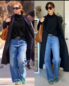 Wide Leg Outfits, Looks Con Jeans, Classy Winter Fashion, Gazelle Outfit, Wide Leg Jeans Outfits, Adidas Gazelle Outfit, Classic Casual Style, Casual Fall Outfit, Sneaker Outfits