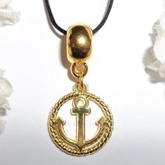 Gold Anchor Necklace Nautical Beach Theme Fashion Jewelry Adjustable Length C567 You Will Love The Compliments You Will Get When You Wear This Unique Necklace. Brand New Nwt And Handmade By Me - Wvluckygirl. It Has A Rope Circle Double Sided Charm With A Boat Anchor In The Middle. The Pendant And Decorative Bail Measure 1 1/4 Inches Tall And 5/8 Inch Wide. Comes With A 36-Inch Black Nylon Rope Cord String. It Is Adjustable In That You Can Tie It To Any Length You Want To Wear It. You Can Wrap It Rope Circle, Triquetra Necklace, Black Cross Necklace, Music Note Necklace, Boho Jewellery Necklaces, Peace Necklace, Dream Catcher Necklace, Bohemian Style Jewelry, Boat Anchor