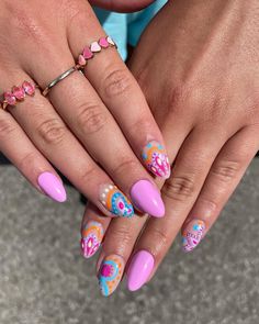 nails of the day 💅 Mail Inspo 2024 Summer, Cute Birthday Nails, Gel X Designs, 2024 Nails, Hard Nails