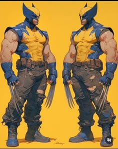 two renderings of wolverine in different poses