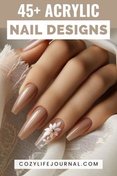 Fantastic acrylic nails for every season of the year. Stick with me and get inspired by the nail designs I've gathered for you. Fall Wedding Nails For Guest, Chic Nail Art, Nude Nail Designs, Glam Nails, Neutral Nails, Classy Nails, Chic Nails, Fall Nails