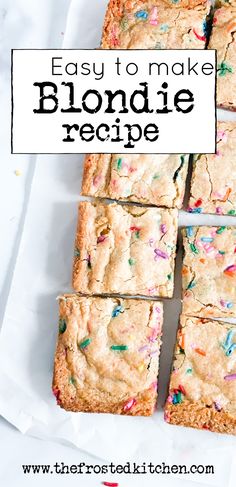 easy to make blondie recipe with sprinkles