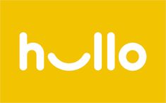 the word hello written in white on a yellow background