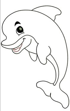 a dolphin with its mouth open and tongue out, coloring pages for kids to print