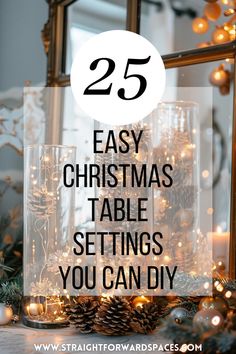 collection of 25 easy christmas table settings you can diy with affordable centerpiece ideas and modern christmas decor. Kitchen Island Centerpiece Ideas For Christmas, Boho Christmas Table Centerpiece, Christmas Dinner Party Table Decor Place Settings Diy, Easy Holiday Table Decor, Simple Dining Table Christmas Decor, Diy Christmas Table Settings, Diy Xmas Table Decorations, Simple Table Christmas Decor, Outdoor Christmas Table Decor