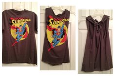 two pictures of the same superman t - shirt