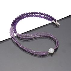 Product Details : ITEM : AMETHYST BEADED DESIGNER NECKLACEItem Code : DGC3044Gemstone Name :  PURPLE AMETHYST, PINK AMETHYSTChain Style : BEADEDBeads Shape : ROUNDLength : 18" ApproxCustomization : **Available**Please Feel Free To Contact If You Have Any Query. Amethyst Gemstone Beaded Necklaces With Round Beads, Amethyst Gemstone Beads Crystal Necklace, Amethyst Gemstone Beaded Necklaces, Adjustable Amethyst Bead Necklaces, Amethyst Beaded Necklaces With Round Beads, Single Strand Amethyst Beaded Necklace For Jewelry Making, Purple Crystal Necklaces With Natural Stones, Purple Gemstone Beaded Necklaces, Amethyst Gemstone Necklaces With Round Beads