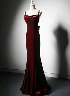 Beautiful Wine Red Velvet Mermaid Wedding Party Dresses, Dark Red Form – BeautyDressy Long Red Elegant Dresses, Deep Red Evening Gown, Prom Dresses Red Velvet, Velvet Dark Red Dress, Red Velvet Evening Dress, Designer Evening Gowns Classy, Dark Red Hoco Dress Long, Dark Red Mermaid Dress, Wine Red Velvet Dress