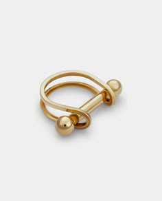 Barbell Bar Ring – Lucia Pearl Mixed Metal Ring, Jewelry Stack, The Bling Ring, Bar Ring, Piercing Ring, Stack Ring, Brass Jewelry, Jewelry Inspo, Pretty Jewellery