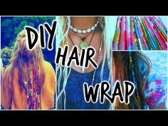 Hair Wraps Thread Diy Step By Step, How To Make Hair Wraps, How To Make Clip In Hair Wraps, Diy Hair Wraps With String, Boho Hair Wrap Diy, String Hair Wraps Ideas, How To Do A Hair Wrap, Broadway Hairstyles, Hair Wraps Thread Tutorial