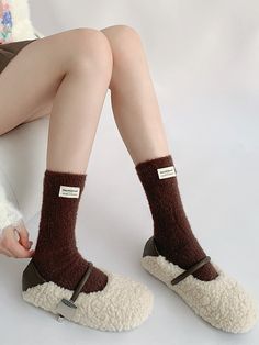 The price is for a pair of socks only, others are not included. Casual Warm Brown Socks, Comfortable Brown Mid-calf Socks, Comfortable Soft Brown Socks, Casual Brown Mid-calf Socks, Soft Brown Winter Socks, White Labels, Coffee Milk, White Label, Black Coffee