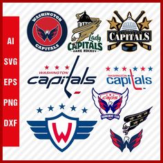 Washington Capitals SVG, NHL National Hockey League Team SVG Logo Clipart Bundle - #coloradoavalanche #minnesotawild #nashvillepredators #icehockey Washington Capitals Logo