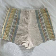 Adorable Free People Shorts. High Waisted & Tight Fit. Never Worn. Retro Beige Cotton Bottoms, Retro Green Bottoms For Day Out, Fitted Cream Bottoms For Vacation, Beige Cotton Bottoms For Day Out, Fitted Cream Casual Shorts, Casual Fitted Cream Shorts, Cream High-waisted Fitted Shorts, Cream Fitted High-waisted Shorts, Sewing Shorts