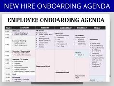 an employee onboarding agenda for the new hire onboarding agenda