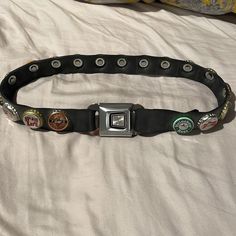 Questions? Leave A Comment Below! Bottle Cap Belt, Funky Belts, Thrifted Accessories, Zombie Apocalypse Survivor, Senior Makeup, Thrifting Aesthetic, Sewing Upcycle, Apocalypse Survivor, Punk Fashion Diy