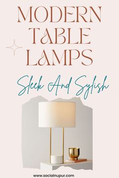 modern table lamps sleek and stylish book cover with gold lamp on white shelf