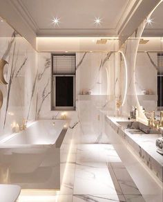 a bathroom with marble walls and flooring that has the words night written on it