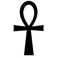 an egyptian cross symbol on a white background