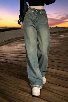 Achieve the ultimate vintage vibe with Y2K Baggy Casual Wide Leg Jeans for women! These high-waisted, washed denim trousers feature a relaxed fit and straight leg, perfect for recreating iconic '90s streetwear looks. Effortlessly all-match, these retro-inspired pants combine comfort and style, making them ideal for any casual or edgy outfit. Material: Denim jean  Size: S - M - L - XL - XXL Weight: 809g Package Qty: 1 pair of denim jeans  FREE WORLD WIDE SHIPPING  AUS 8 - 9 DAYS DELIVERY  USA 8 - 9 DAYS DELIVERY  EUROPE 8 - 9 DAYS DELIVERY  REST OF THE WORLD 10 -12 DAYS DELIVERY Cute Baggy Jeans, Baggy Jeans Aesthetic, How To Style Baggy Jeans, Casual Wide Leg Jeans, Baggy Clothes Outfit, High Rise Baggy Jeans, Wide Leg Jeans For Women, Baggy Jeans Women, Looks Streetwear