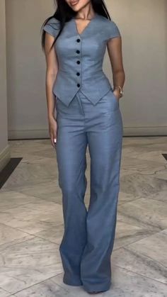 Stylish Business Outfits, Waistcoat Outfit, Looks Kate Middleton, 2piece Outfits, African Fashion Modern, Jumpsuit Pattern, Classy Dress Outfits