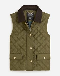 Quilted barn vest Sleeveless Fall Outerwear For Outdoor, Classic Fall Vest With Pockets, Trendy Winter Vest For Workwear, Trendy Winter Workwear Vest, Trendy Fitted Winter Vest, Fitted Outdoor Vest Outerwear, Spring Outerwear Vest For Layering, Spring Layering Vest Outerwear, Classic Sleeveless Cotton Outerwear