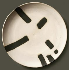 a white plate with black lines on it