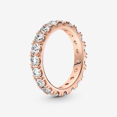 Pandora Sparkling Row Eternity Ring - Size 8.5 | Gold | 180050C01-58 Silver Wedding Gifts, 2023 Mood, Pandora Rings, Anniversary Jewelry, Rings Jewelry Fashion, Zircon Ring, Birthday Jewelry Gift, Blue Zircon, Gold Plated Rings