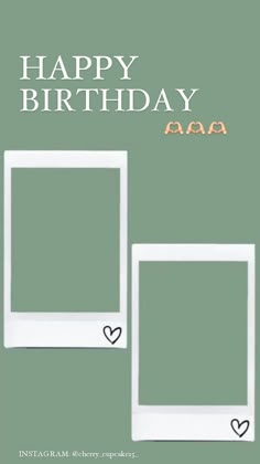 two white frames with hearts on them and the words happy birthday avaa written below