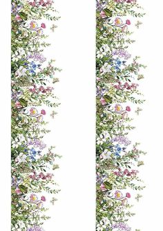 two vertical striped wallpaper with flowers and leaves on the bottom one is white, the other is green