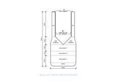 a drawing of a vest with measurements