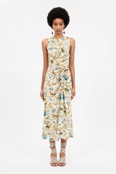 Ulla Johnson - Lorna dress in Floral Cami Nyc, Dressy Pants, Sleeveless Midi Dress, Midi Dress Sleeveless, Silk Crepe, Cotton Hoodie, Casual Denim, Ulla Johnson, Boutique Dresses