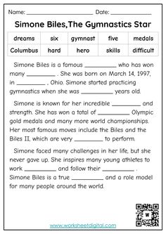 worksheet for reading the olympic games