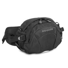 a black fanny bag with the word booooo on it's front pocket