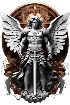 Arcangel Tattoo, Angel Sculpture Art, Warrior Angel, Mexican Art Tattoos