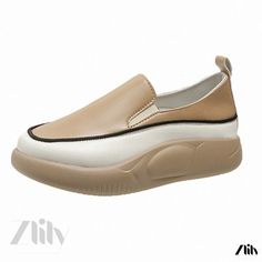 Soft Sole Casual Shoes for Comfortable Leisure Sporty Beige Slip-ons With Round Toe, Comfortable High Heels, Comfortable Walking Shoes, Pu Heels, Black High Heels, Casual Elegance, Walking Shoes, Black Heels, Slip On Shoes