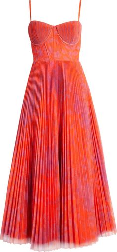 Hutch Amara Floral Bustier Pleated Fit & Flare Dress | Nordstrom Interesting Formal Outfits, Texas Chic Dress, 70s Inspired Wedding Guest Dress, Palm Beach Wedding Guest Dress, Pleated Dress Outfit Classy, Pastel Orange Dress, Orange Wedding Guest Dress, Wedding Guest Dresses Spring, Floral Wedding Guest Dress