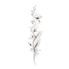 a drawing of some flowers on a white background