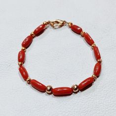 Bracelet Italian Coral Bracelet, 100% Natural Italian Red Coral Bracelet, Red Coral Handmade Charming Bracelet, Coral Smooth Beads Bracelet... Gemstone : Natural Red Coral  Bracelet Weight : 33.20 Carat   Bracelet Length;- 7 Inches  Color : As Seen In Picture Payment policy We accept the payment via PayPal only. Shipping policy We Ship the item as per our shipping policy once we receive the payment. We understand that getting your items quickly is important to you, so we make every effort to process your orders quickly. Return policy We accept the return within 7 days and item should be return in original condition without any damage and broken. We are continuously adding new products in our shop. So keep coming back to see more great deals on jewelry in our mart For Wholesale orders or cu Red Beaded Coral Bracelets, Elegant Red Hand-strung Stretch Bracelet, Red Polished Beads Bracelet As Gift, Red Polished Beads Bracelet For Gift, Red Beaded Bracelet With Polished Red Coral, Red Coral Beaded Bracelets With Polished Beads, Red Coral Bracelet With Polished Beads, Red Coral Beaded Bracelet With Polished Beads, Elegant Adjustable Red Coral Bracelet